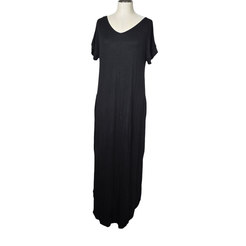 Grecerelle Black Short Sleeves Lightweight Dress M